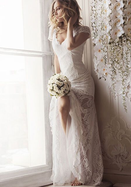 White lace evening skirt hot sale