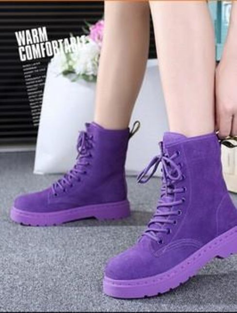 ботинки женские зимние фиолетовые