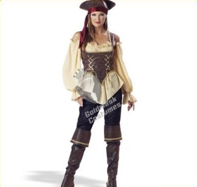 Женский костюм пиратки с кружевами