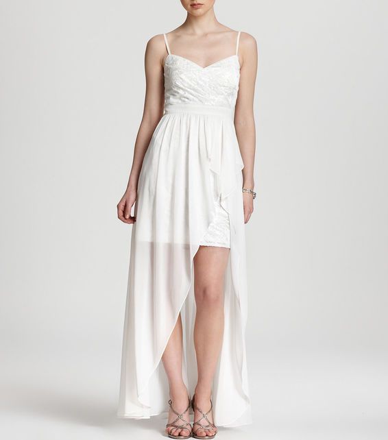 White high low sundress top
