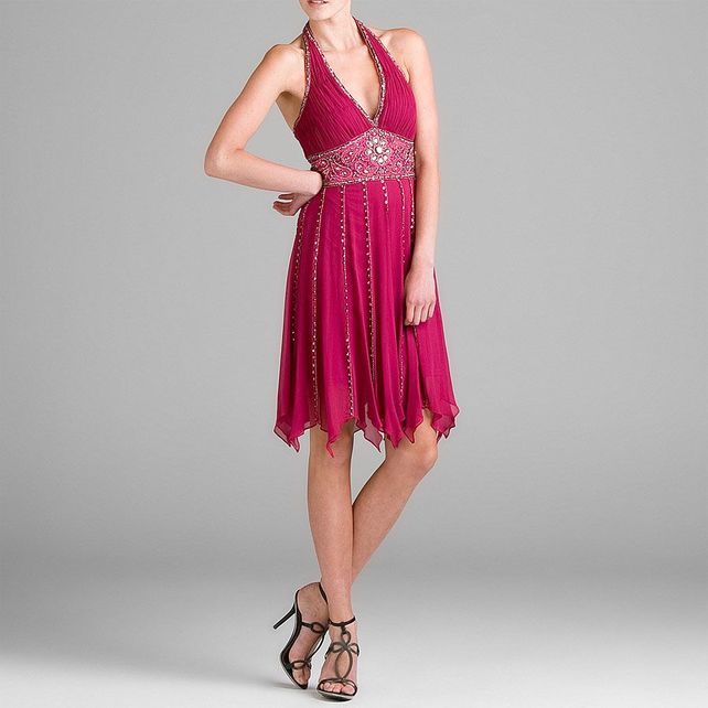 Magenta silk dress top