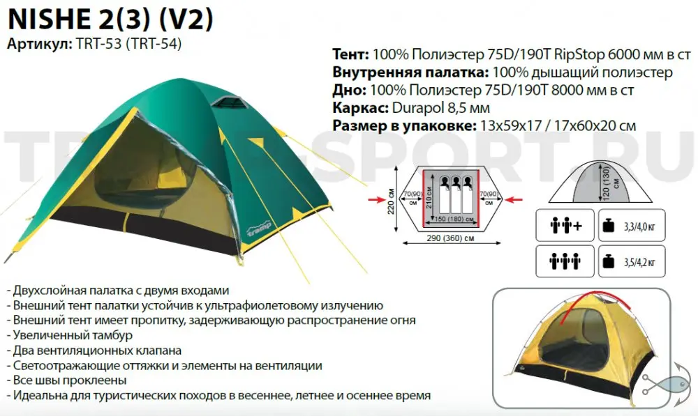 Палатка Nishe 2