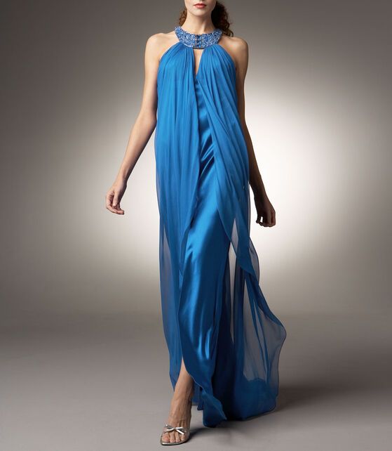 Blue Semi Formal Dress Silk 4 4500